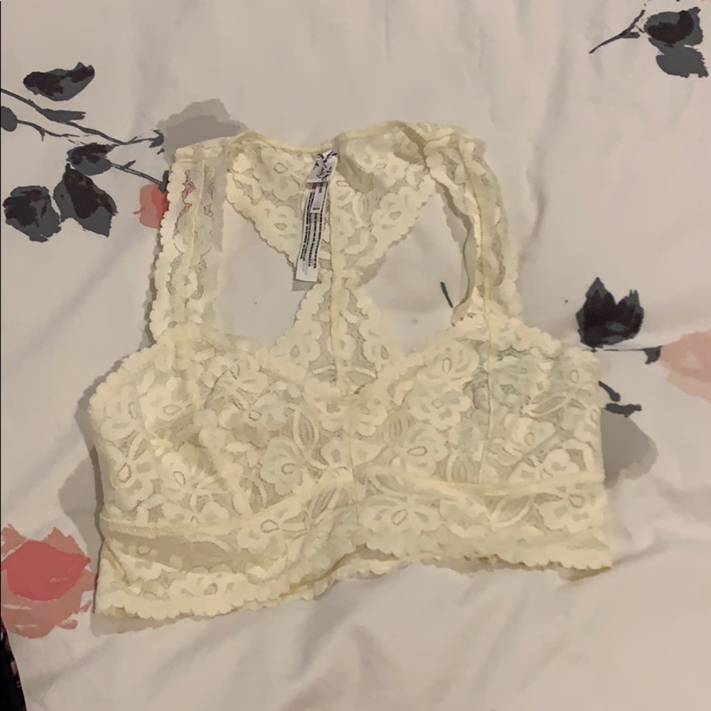 Free people ivory cream lace bra bralette XS